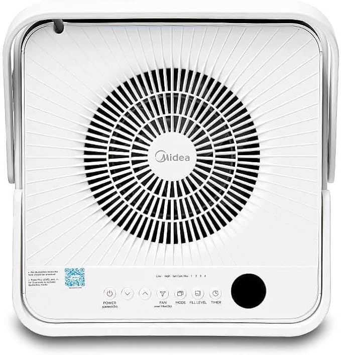 Midea Cube 50 Pint Dehumidifier for Basement and Rooms at Home for up to 4,500 Sq. Ft., Smart Control, Compatible with Alexa (White), Drain Hose Included