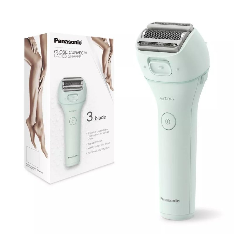 Panasonic Electric Shaver for Women Legs & Body, Wet & Dry Cordless Electric Razor with Bikini Trimmer Attachments, 3 Hypoallergenic Blades, Perfect for Travel, Shower and Everyday Use - ES-WL60-G