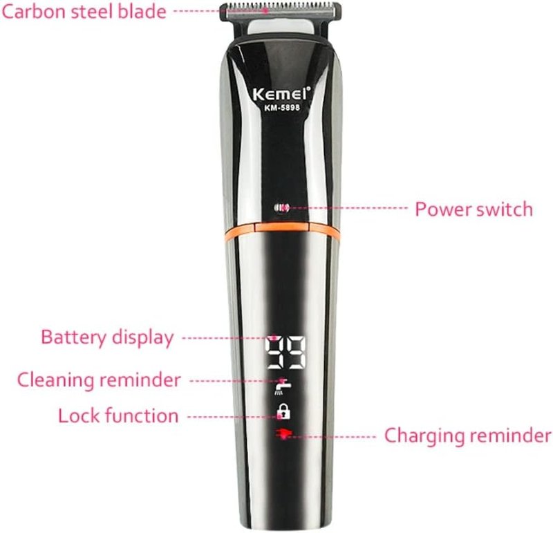Electric Trimmer for Men & Women - 6-in-1 Waterproof Grooming Kit | Cordless Rechargeable Shaver with Dual Speed