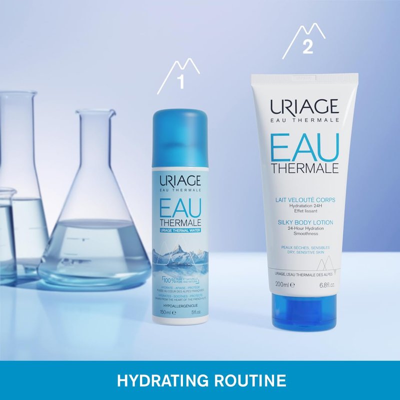 Uriage Face Mist Thermal Water, 100% Pure & Natural, + 32% of Hydratation after 1 hour, hydrates, Soothes, Fresh Spray, Multi-purpose, for the whole Family