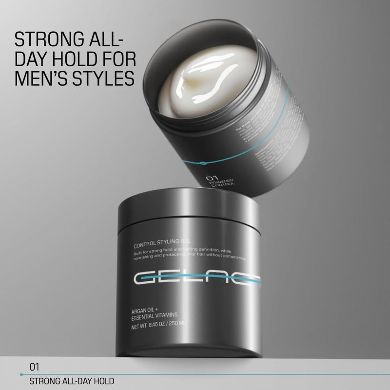 Max Control Hair Gel for Men - Alcohol-Free Strong Hold Styling Gel | Natural Extracts, 32 oz