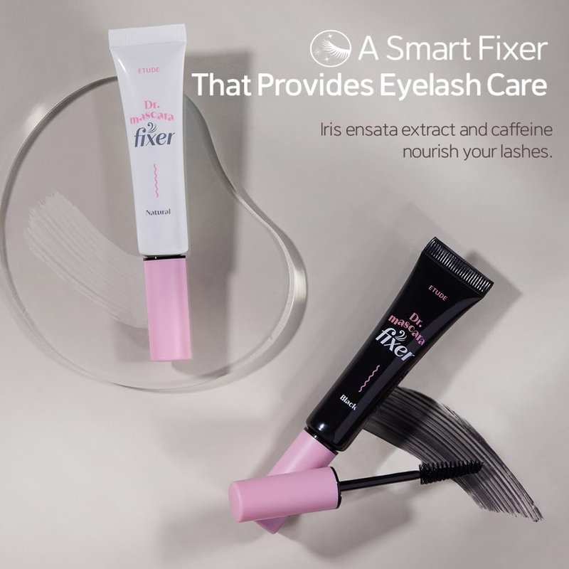 ETUDE Dr. Mascara Fixer, Black Mascara, Korean Mascara Fixer, Long-Lasting Wax Formula, All-Day Curl Hold, Smudge-Proof, Korean Makeup, Beauty, Vegan Certified (0.21 Fl Oz)