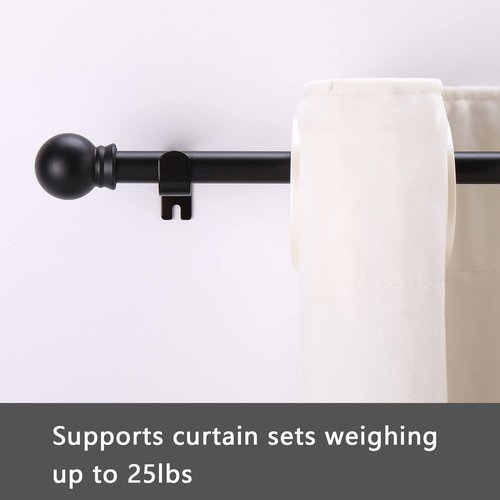 GXOACKJ Heavy-Duty Black Curtain Rods - 2 Pack for Windows 66 to 120 Inches | 5/8 Inch Metal Design