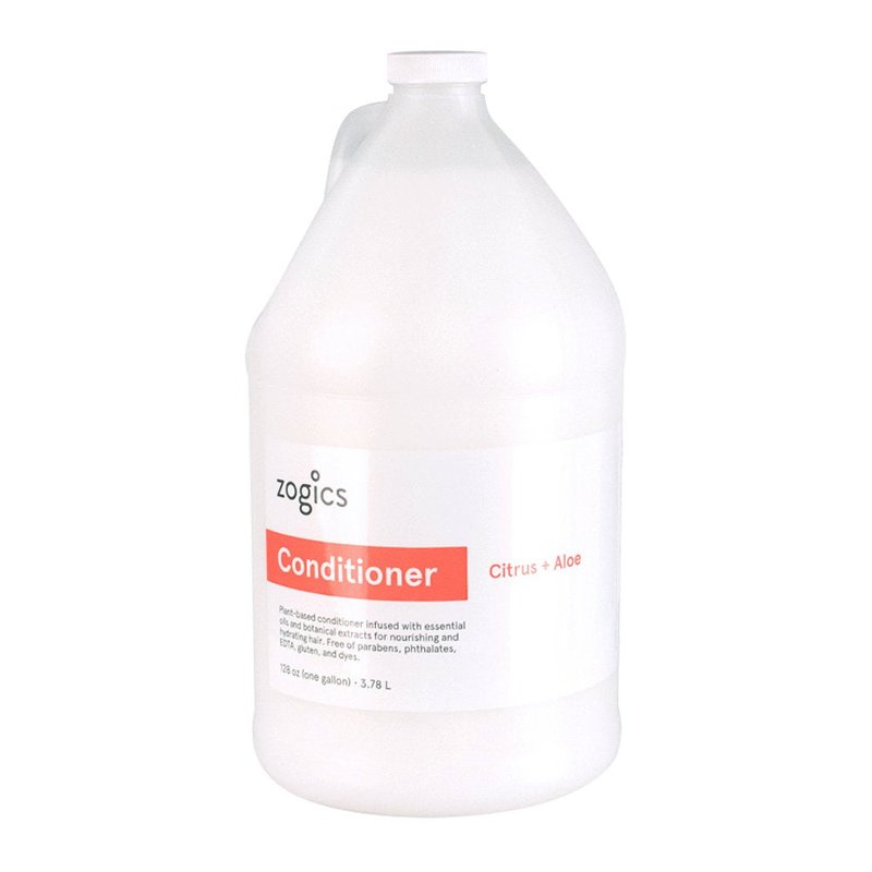 Zogics Conditioner, Citrus + Aloe Scented Conditioner (1 Gallon Refill)