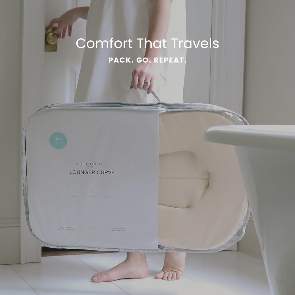 Snuggle Me® Baby Lounger - Premium Organic Cotton Infant Nest with Foam Core & Travel Bag | Birch, 0-6 Months