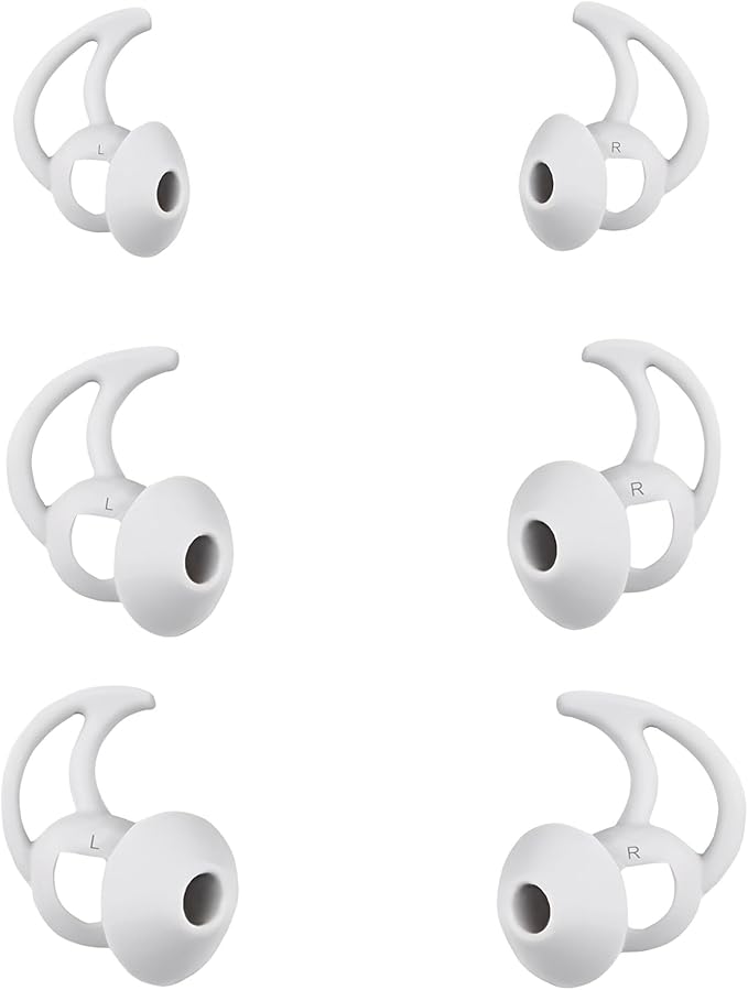 CYADCI Silicone Earbud Tips Compatible with Bose QuietComfort Earbuds and Sport Earbuds,3 Pairs,Silver