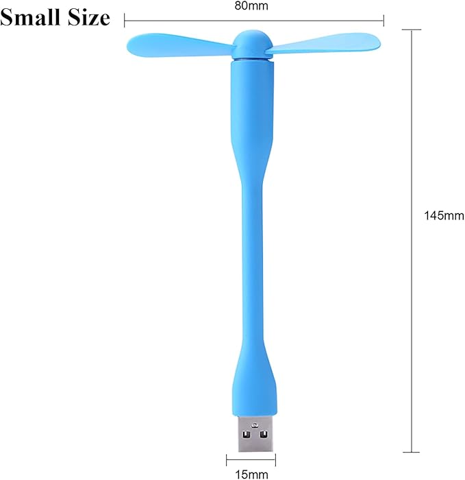 Soseelnee Mini USB Fan, Portable Pocket Fan USB-A Powered Little Cooler, Quiet Operation, for Home Office Car Outdoor Travel- 4 Pack (Blue+ White+ Green+ Pink)