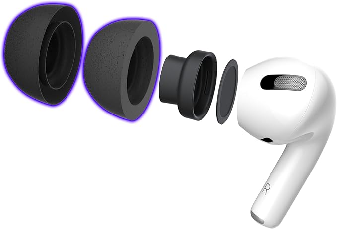 CharJenPro AirFoams Pro Ultra Memory Foam Ear Tips for AirPods Pro 1st & 2nd Gen, New Version 5.0, Secure in Ear, Comfortable, Great Noise Cancellation, Replacement Buds, 3 Pairs (Assorted S/M/L)