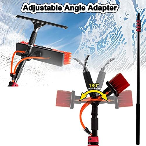 Professional 4M-12M Window Cleaning Kit - Telescopic Water Fed Pole, Extendable Brush & Squeegee for Outdoor Glass, Solar Panels & Roof Cleaning