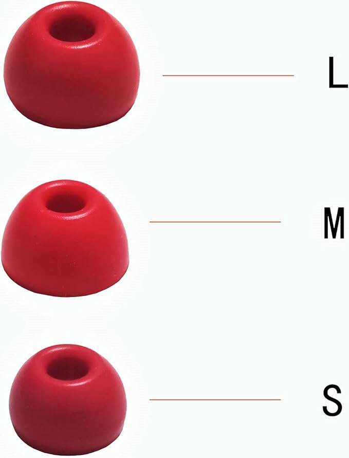 Luckvan Silicone Earbuds Tips for Beats Studio Buds Ear Tips Replacement for Beats Studio Buds Earbuds 6 Pairs LMS Red