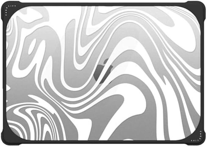 CASETiFY Bounce MacBook Pro 16-inch (M1-M5) Case [Enhanced Protective Corner Design/Ventilation Cutouts/Anti-Slip Grip] - Marble Transparent Trippy - Clear Black