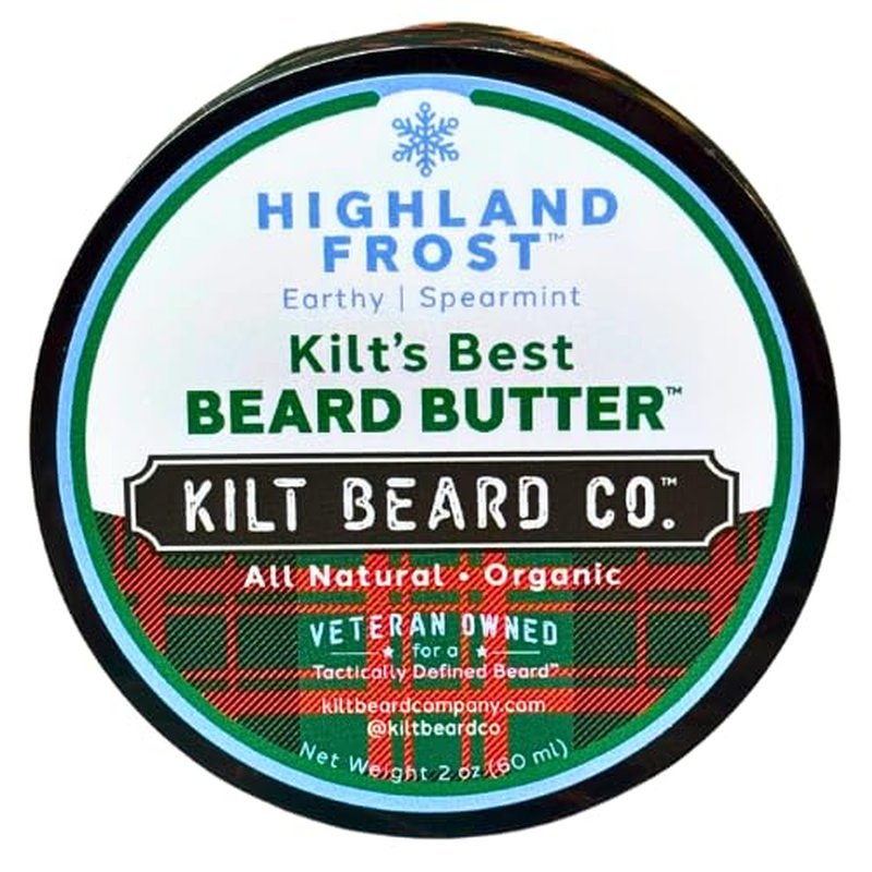 Highlands Frost Beard Butter - All-Natural Beard Moisturizer & Conditioner with Shea & Mango Butter | Softens & Hydrates Dry Beards, Earthy Spearmint & Cypress Scent