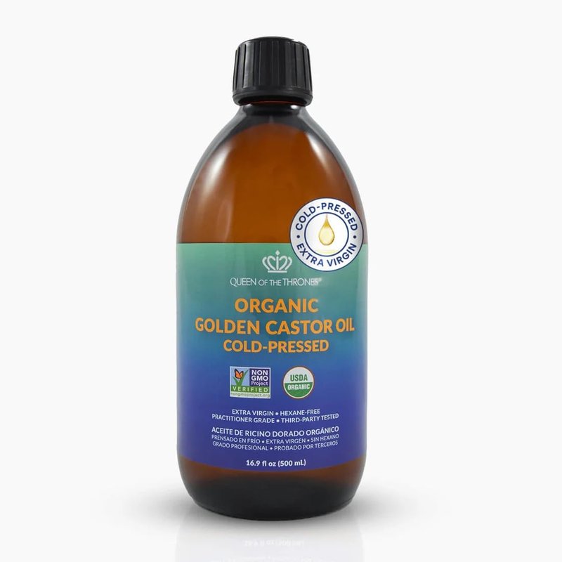 Organic Golden Castor Oil - 100% Pure & Hexane-Free for Hair, Skin, Nails | 16.9oz (500ml)
