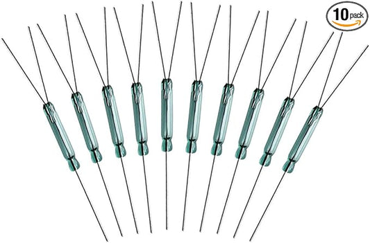 Gebildet 10pcs 4W 3 Pin Reed Switch Reed Contact Normally Open N/O N/C SPDT, Glass Reed Relay Magnetic Induction Switch (2.5mm x 14mm)