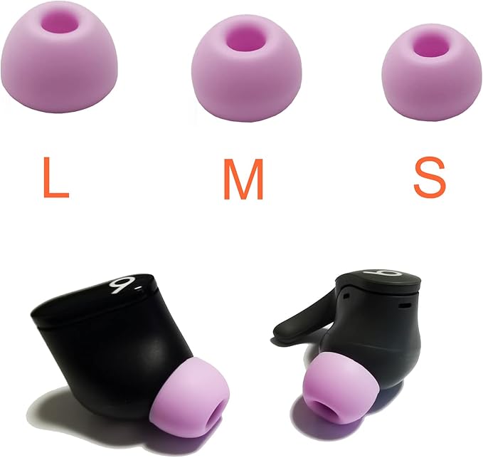 Silicone Ear Tips for Beats Fit Pro, Studio Buds, Powerbeats Pro 2, Solo Buds - 6 Pairs S/M/L Replacement Tips, Secure Fit Noise Isolation for Sports & Workouts (Purple)