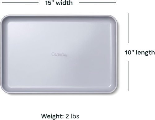 Caraway Non-Stick Ceramic Baking Sheet - Eco-Friendly, PTFE & PFOA Free - Ideal for Baking & Roasting - Medium (15" x 10") - White