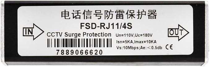 Cunyuer RJ11 Telephone Fax Protector, Lighting Thunder Arrester Device, Audio Telephone Protector Data Single Protector 110V