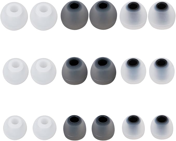 MMYQXI Earbud Replacement Tips Silicone Earbud Tips Earbud Covers Fit for in-Ear Headphones (Inner Hole 3.8mm -5.1mm) Ear Tips Earbud Rubber Tips 9 Pairs S/M/L