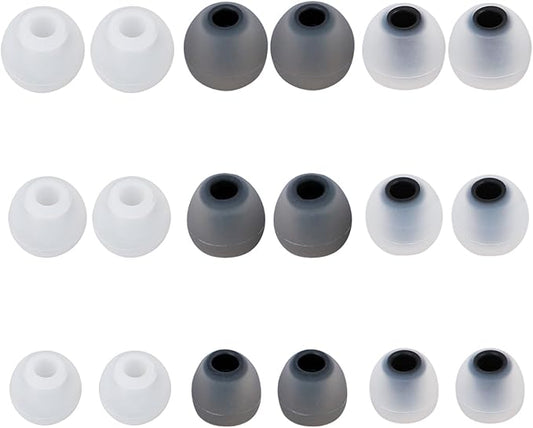 MMYQXI Earbud Replacement Tips Silicone Earbud Tips Earbud Covers Fit for in-Ear Headphones (Inner Hole 3.8mm -5.1mm) Ear Tips Earbud Rubber Tips 9 Pairs S/M/L