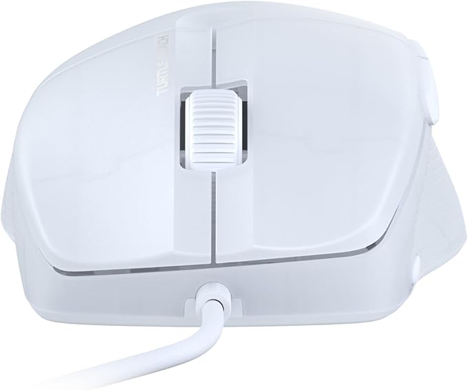 Turtle Beach Pure SEL Wired RGB Gaming Mouse, Ultra-Light 49g Ergonomic Design, 8000 DPI Optical Sensor, Mechanical Switches, Pretension System, Pure PTFE Glides, AIMO RGB Lighting – White