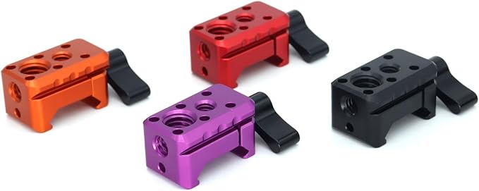 SZJELEN NATO Clamp Adapter,NATO Rail Lock Clamp Mount Quick Release with 1/4" 3/8" ARRI Thread for Camera Cage Handle Monitor LED Light Microphone Cold Shoe Magic Arm (Purple)