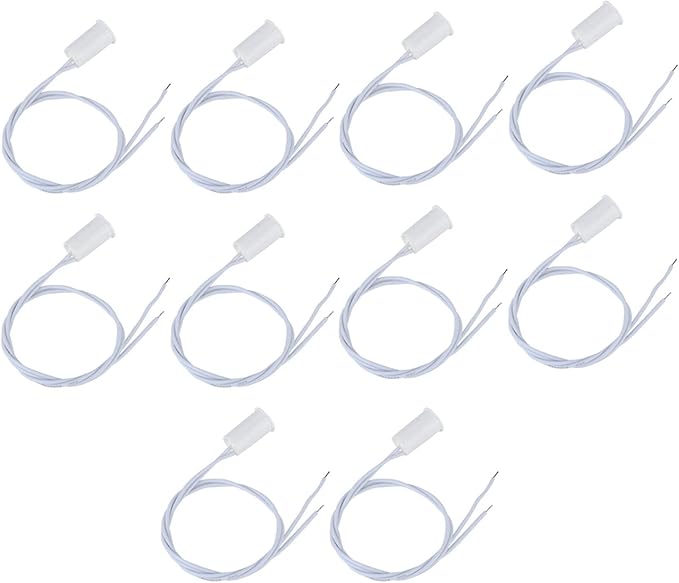 10 Pack Magnetic Contacts Switch, NC Recessed Wired Window Door Contact Sensor for Home Security Alarm Systems, 10PCS, White