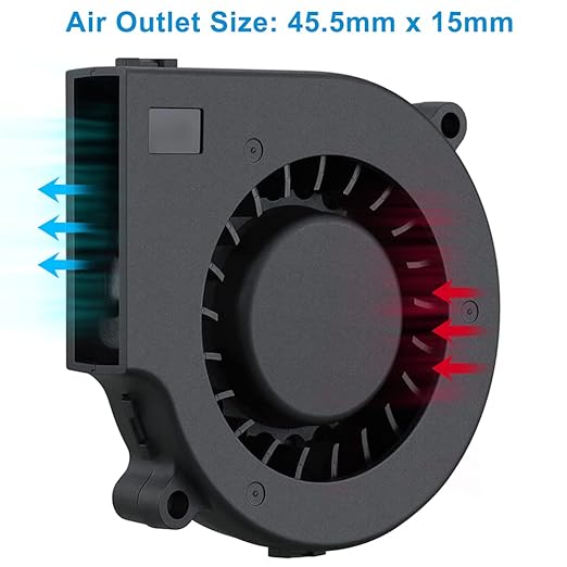 GDSTIME 75mm USB Blower Fan with 3 Speeds Control, 7515 5V DC Brushless Turbine Turbo Cooling Fan for Helmet Laptop 3D Printer Ventilaiton