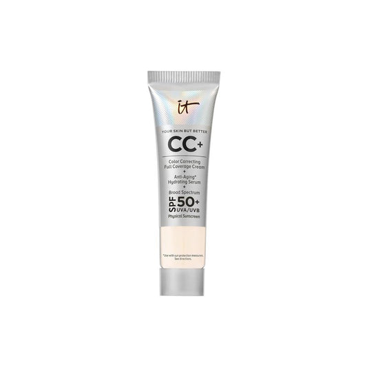 IT Cosmetics CC+ Cream - Full Coverage Foundation with SPF 50+ | Color Corrector & Anti-Aging Serum, Lightweight for All Skin Types