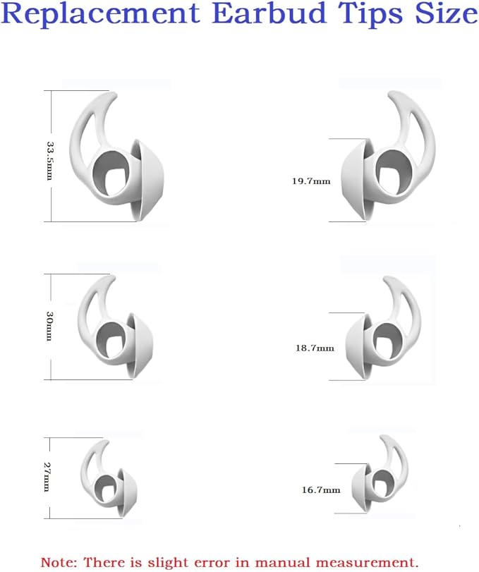 CYADCI Silicone Earbud Tips 3 Pairs Small Eartips Compatible with Bose QuietComfort Earbuds and Sport Earbuds