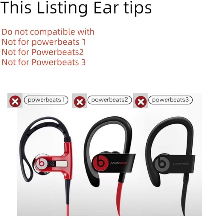 Aginkgo Replacement Ear Tips for Beats Urbeats2.0 Tour2.0 ibeats Beats x, Beats Flex Secure Fit for Powerbeats Pro Silicone Earbuds Washable Sweat-Resistant Noise Isolation 8 Pairs (Black)