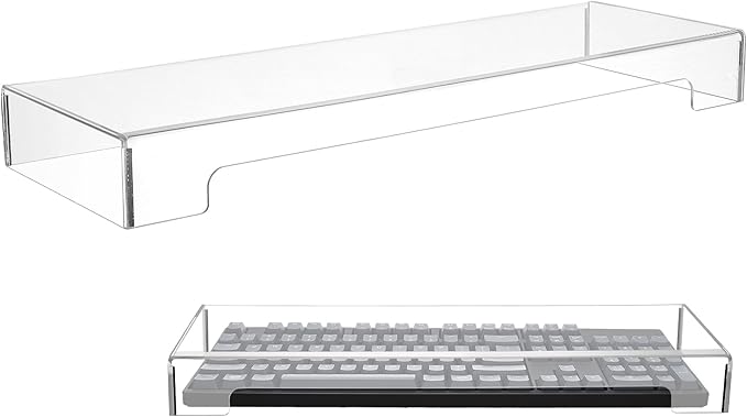 Cabilock Keyboard Dust Cover Protector for Desktop and Laptop Clear Acrylic Keyboard Cover for Cats Water and Dust Resistant Lid Easy to Clean Protection for Home and Office Use 18.70X6.1