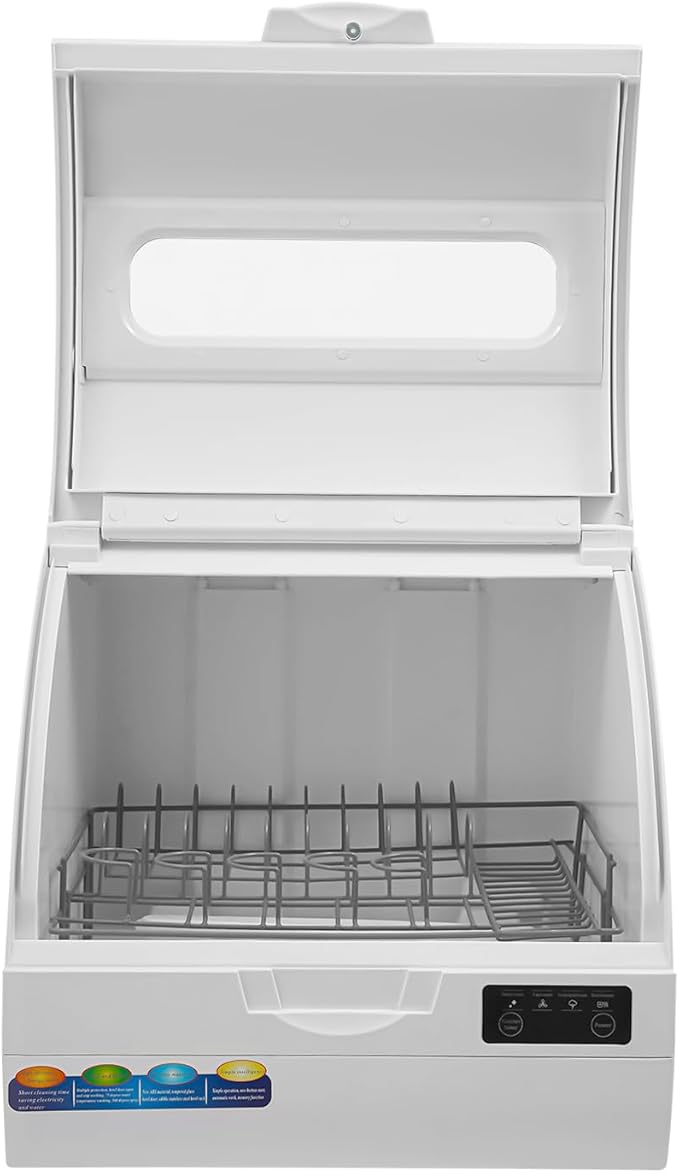 1200W Portable Countertop Dishwasher with 3 Washing Modes, 176℉ High-Temp, No Installation Needed, Compact White Dish Washing Machine for 12-18 Pieces of Cutlery (Type B - White)