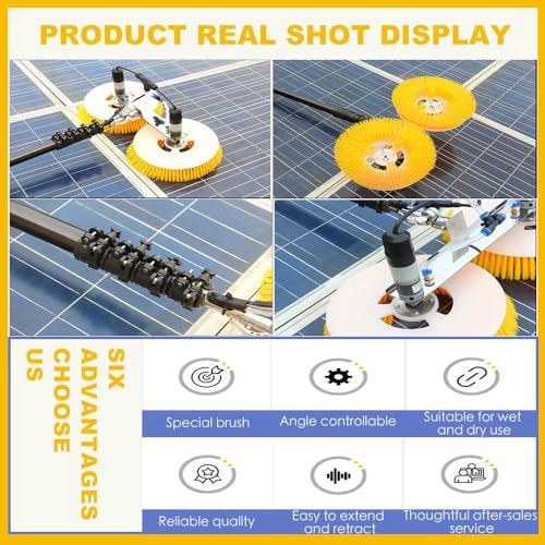 Professional Solar Panel Cleaning Brush Kit - Essential Photovoltaic Roof Cleaning Tools for Home & Commercial Use - Efficient, Durable & Easy to Use