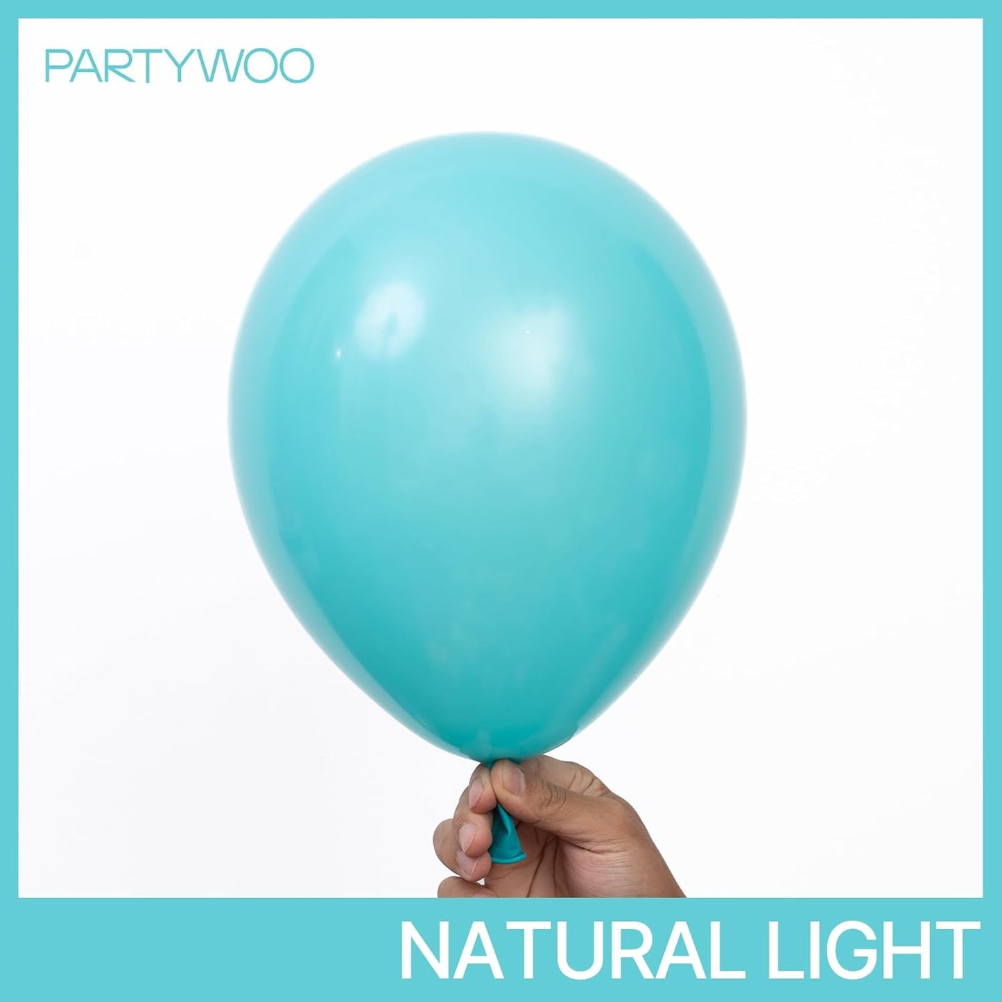 PartyWoo Teal Balloons - 100 Pcs Assorted Sizes (5" to 36") for Stunning Balloon Garlands & Arches