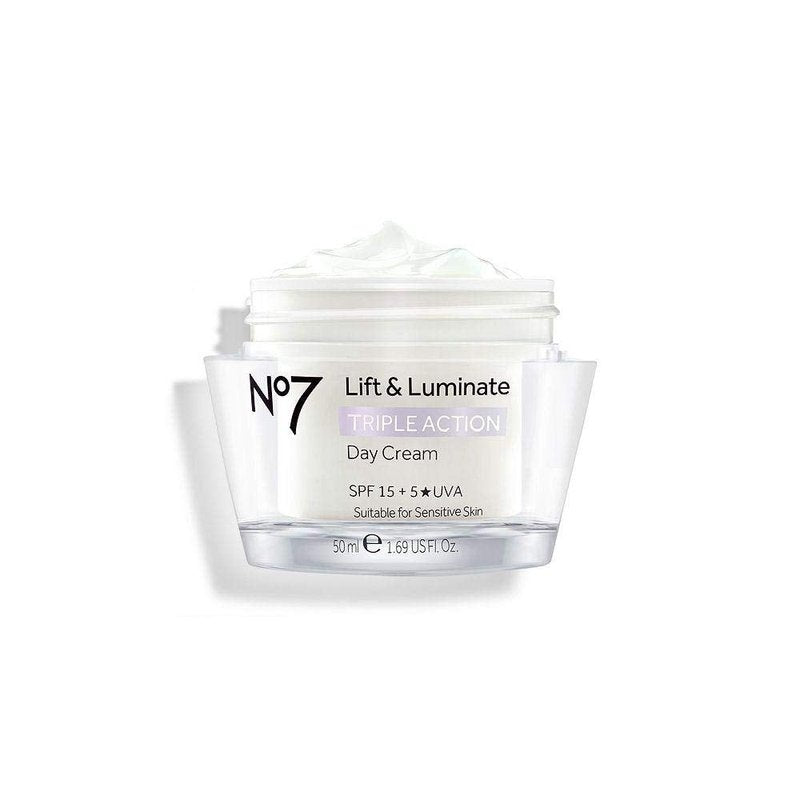 No7 Lift & Luminate Day Cream SPF 30 - Anti-Aging Hydrating Cream with Hibiscus Peptides & Vitamin C | 50ml