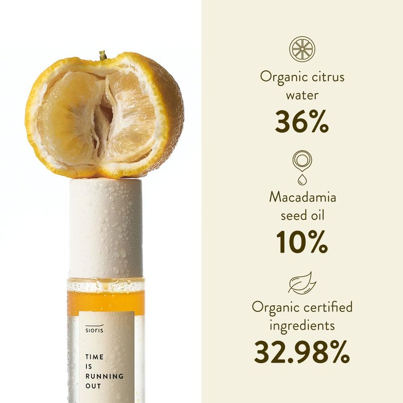 SIORIS Hydrating Face Mist Spray for Dry & Sensitive Skin, Organic & Vegan Facial Spray with Jojoba Oil & Citrus Water (Yuja), Lightweight Face Serum Mist for Dewy Glass Skin Finish, 3.38 fl oz