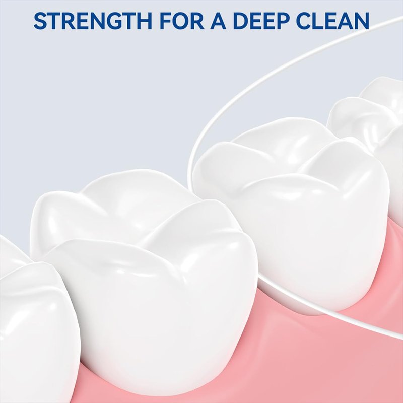 Waxed Dental Floss - Shred Resistant Plaque Remover for Deep Cleaning Teeth | 55 Yd, Easy to Use
