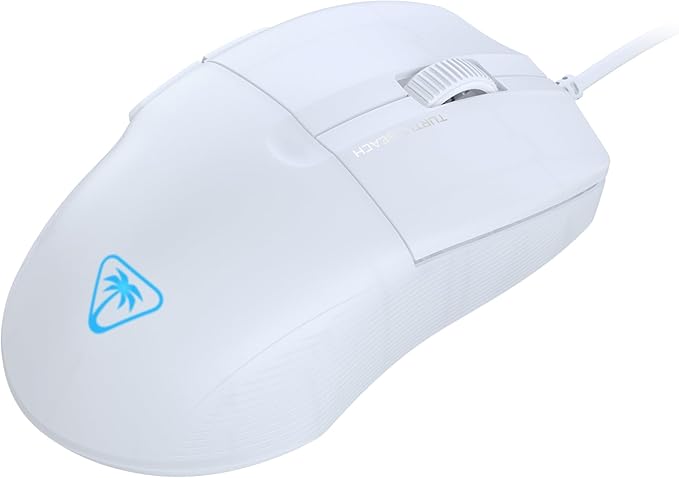 Turtle Beach Pure SEL Wired RGB Gaming Mouse, Ultra-Light 49g Ergonomic Design, 8000 DPI Optical Sensor, Mechanical Switches, Pretension System, Pure PTFE Glides, AIMO RGB Lighting – White