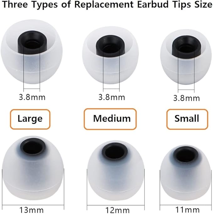 Earbud Silicone Ear Tips Earbuds Replacement Ear Tips Gels Bud for Popular in-Ear Headphones Other Inner Hole from 3.8mm - 5.1mm Earphones 9 Pairs S/M/L