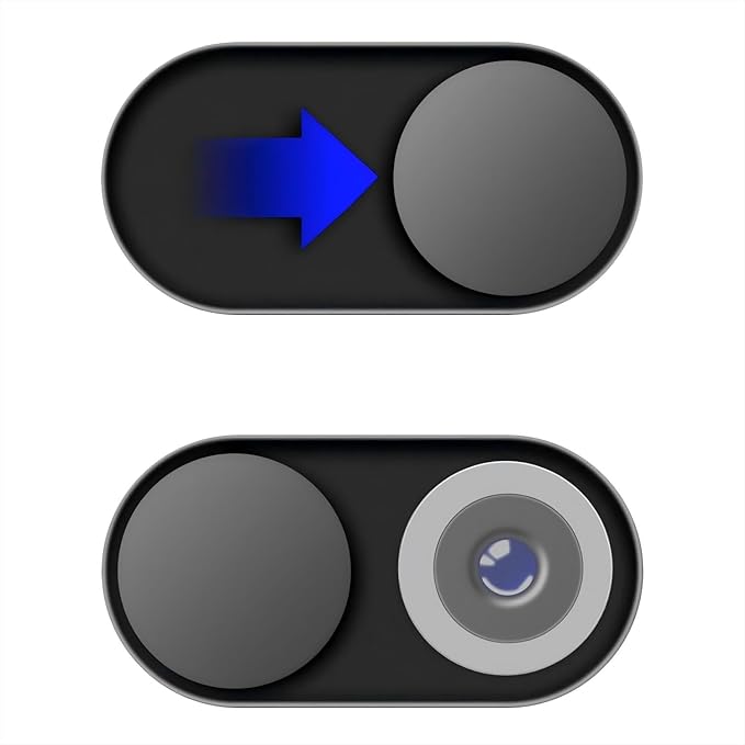 Ultra-thin magnetic sliding webcam cover, suitable for iPhone, iPad, MacBook Pro, desktop computers, mobile phones, PC accessories webcam blocker slider, excellent privacy protection - [3 Pack Black]