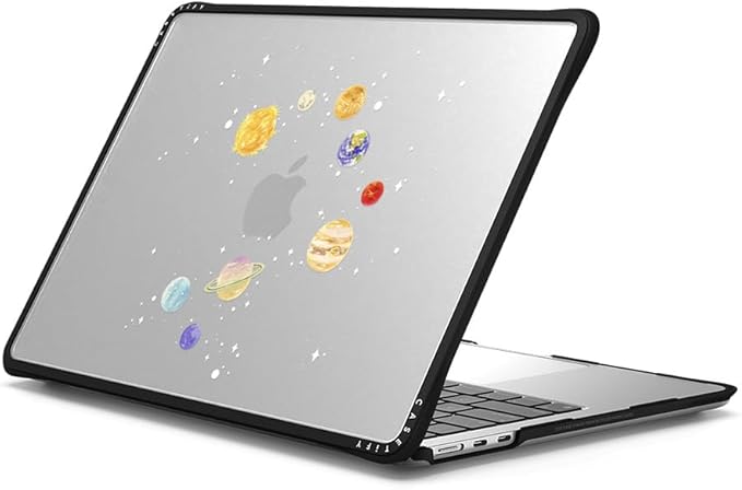 CASETiFY Impact MacBook Air 13.6" (M2-M5) Case [Cushioned Impact Corners/Scratch-Resistant/Anti-Slip Grip] - Solar System - Clear Black