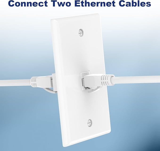 VCE Ethernet Wall Plate (UL-Listed), 1-Port CAT6 Wall Plate and Jack, RJ45 Keystone Outlet with Single Gang Low Voltage Mounting Bracket, White 6-Pack