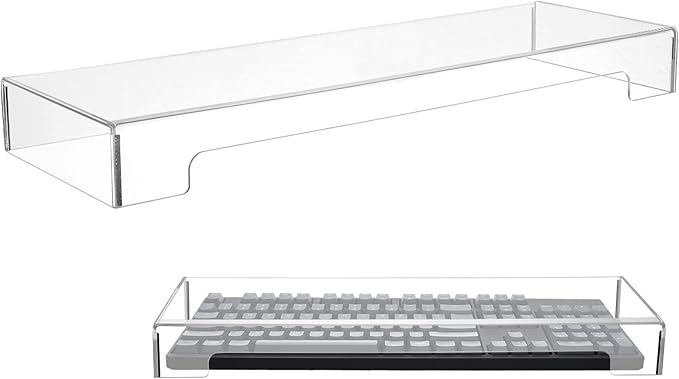 Cabilock Acrylic Keyboard Cover Protector 18.7X5.9X1.9 Inch Full Size Clear Keyboard Dust Cover for Desktop Waterproof Spill Resistant Skin for Easy Cleaning