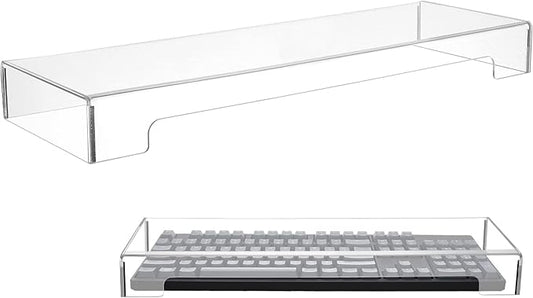 Cabilock Acrylic Keyboard Cover Protector 18.7X5.9X1.9 Inch Full Size Clear Keyboard Dust Cover for Desktop Waterproof Spill Resistant Skin for Easy Cleaning