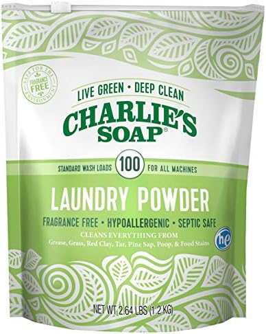 Charlieâs Soap Laundry Powder (100 Loads, 2 Pack) Hypoallergenic Deep Cleaning Washing Powder Detergent â Eco-Friendly, Safe, and Effective