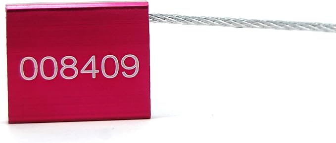High Security Cable Seals Metal Container Seals Pull Tight Alumium Shipping Security Tags for Logisitics ISO 17712 Certificated (Pack of 100, Red)