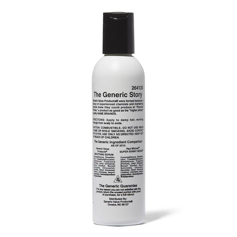 Generic Value Products Smoothing Serum, Styling Cream, AntiFrizz, Thermal Protectant, Conditioning, Wet or Dry Hair, 6 Oz