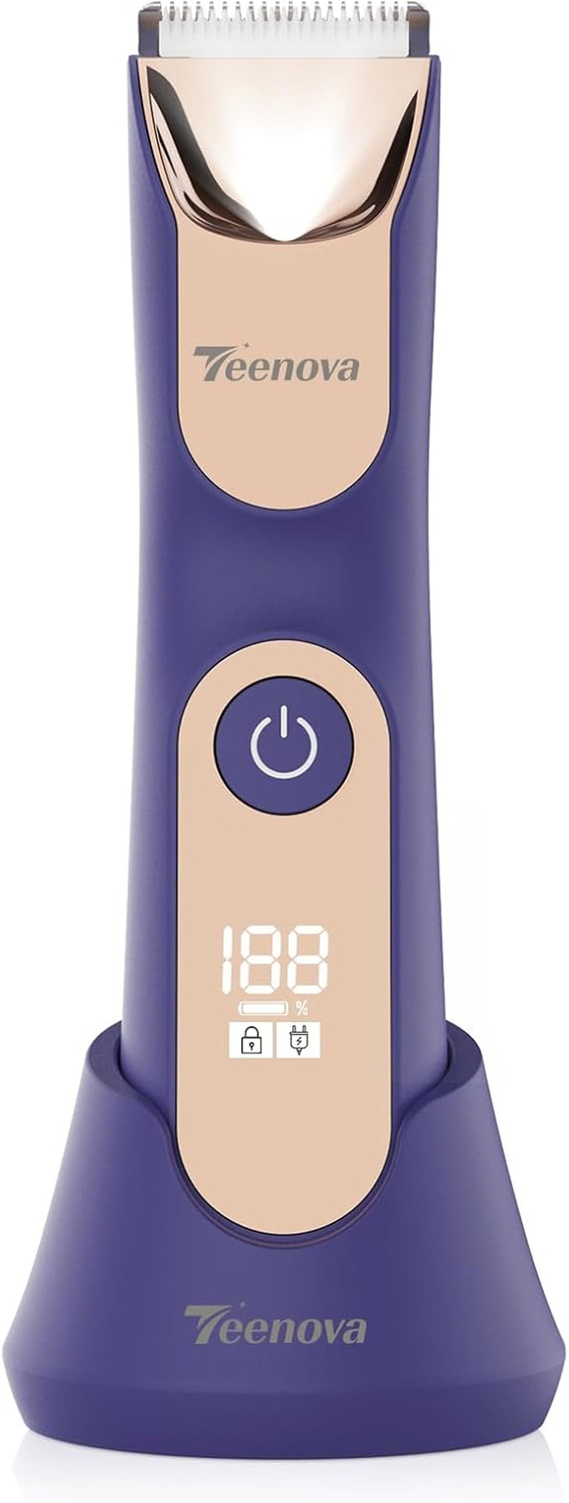 Electric Body Hair Trimmer - 3-in-1 Pubic Grooming Tool for Men | Compact & Stylish Purple Design