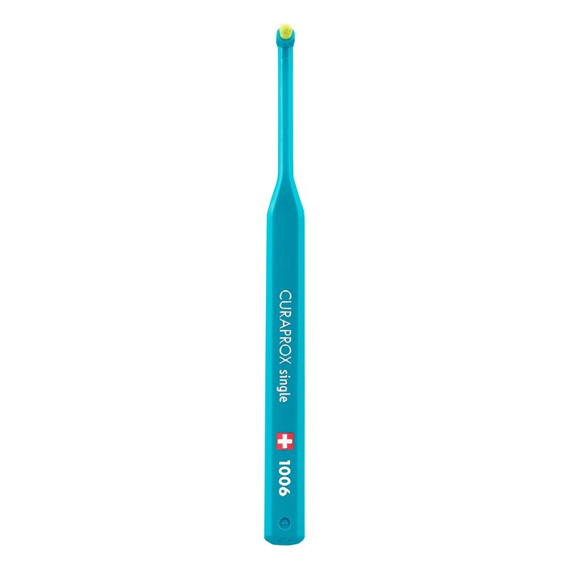 Curaprox CS 1006 Single Toothbrush – Targeted Cleaning for Gumline and Braces | Ultra-Soft Single Tuft | for Sensitive Teeth and Implants