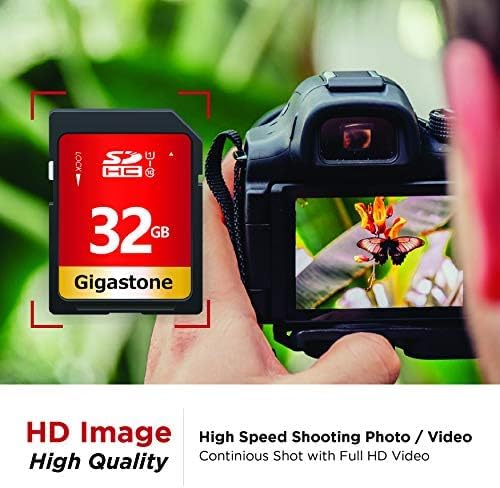 GIGASTONE 32GB SD Card 50-Pack UHS-I U1 Class 10 SDHC Memory Card High-Speed Full HD Video Compatible with Digital Camera, SPYPOINT TACTACAM WOSPORTS Trail Camera, with 50 Mini Cases